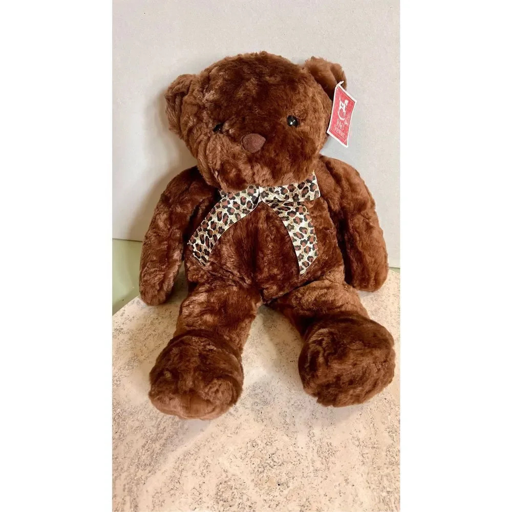 FAO Schwarz Dark Brown Vintage Fifth Avenue Plush Teddy Bear Size Medium NWT - Picture 1 of 11